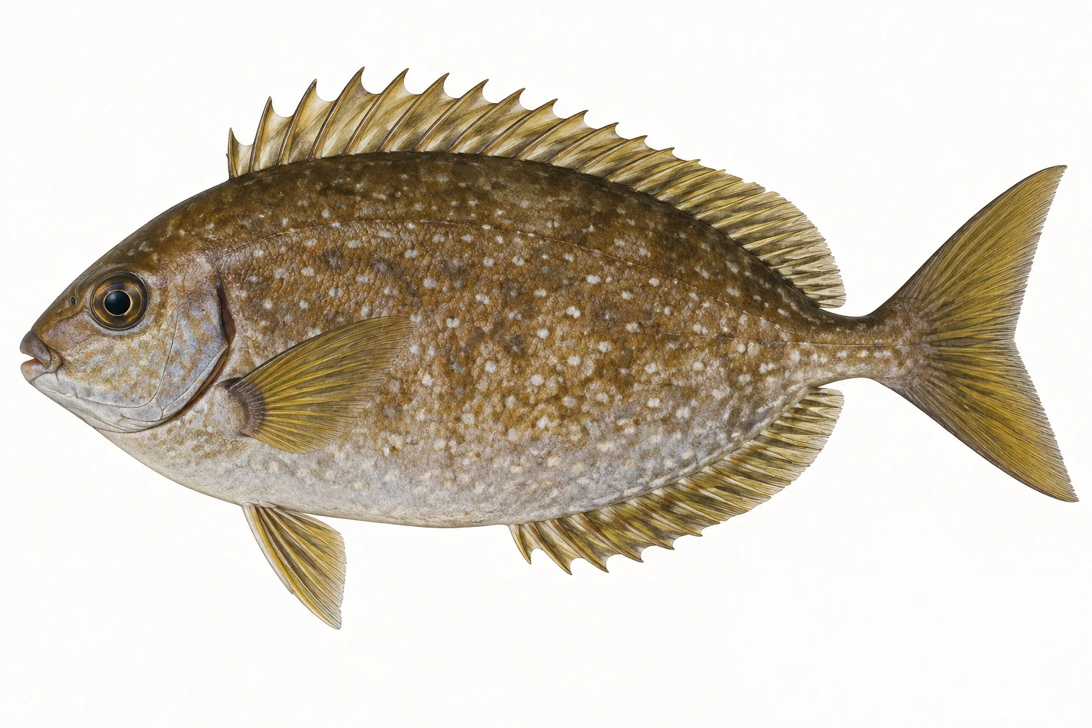 アイゴ(バリコ)をモデルにしたAI生成イラスト。釣果・食用判定の根拠ではありません