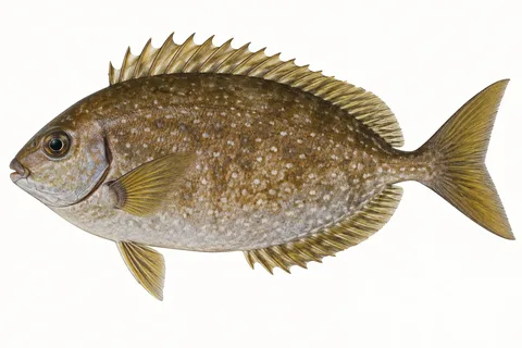 アイゴ(バリコ)をモデルにしたAI生成イラスト。釣果・食用判定の根拠ではありません