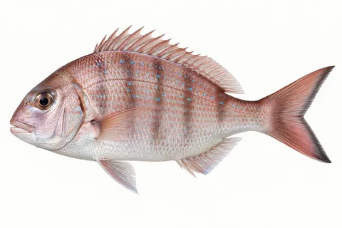 マダイ幼魚をモデルにしたAI生成イラスト。釣果写真・食用同定の手本ではありません