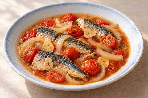 トマトとにんにくの蒸し煮のAI生成イメージ