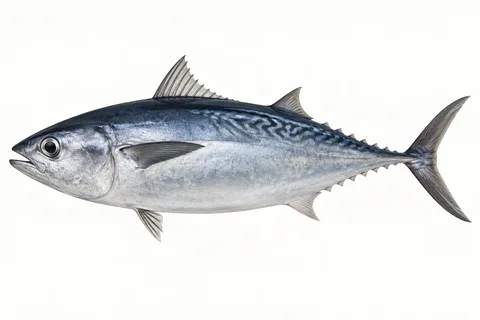 ソウダガツオ類(料理モデル:ヒラソウダ)をモデルにしたAI生成イラスト。釣果・食用判定の根拠ではありません