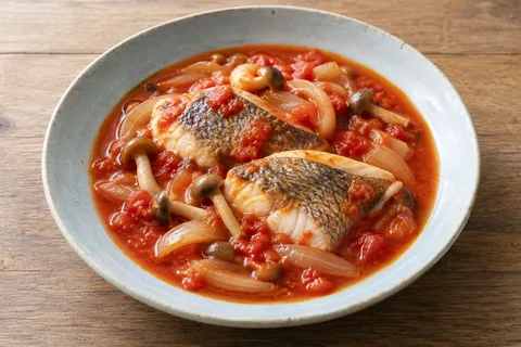 スズキのトマト煮のAI生成イメージ