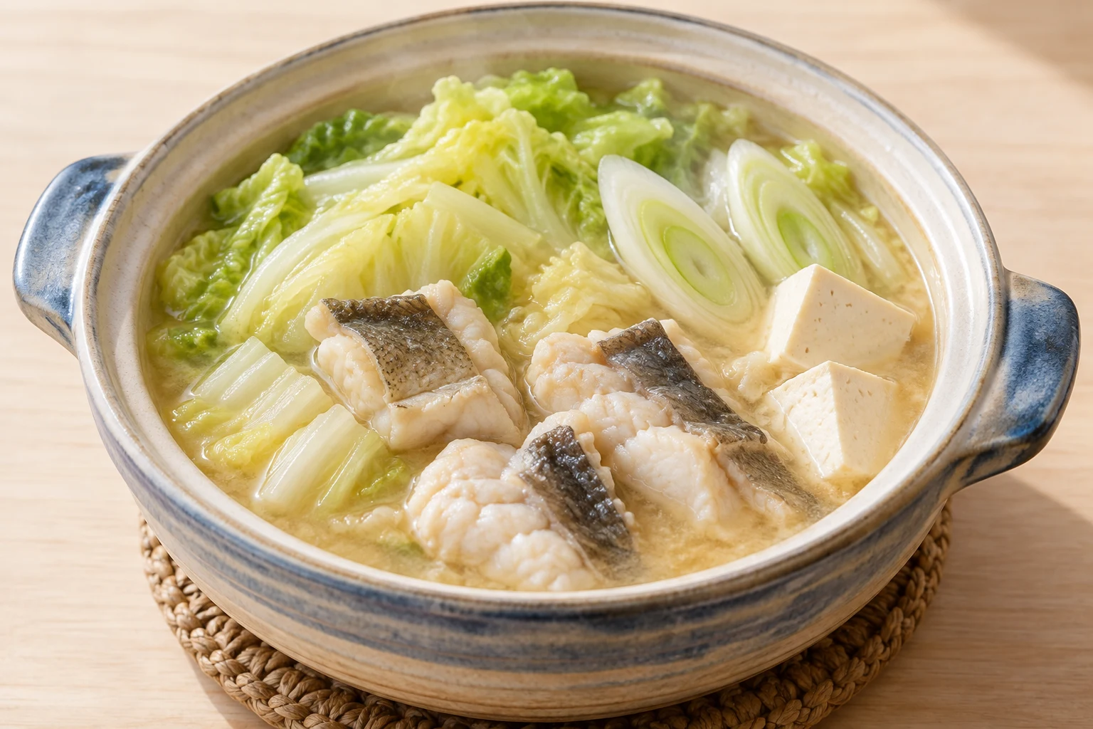 野菜と魚のみそ鍋の完成イメージ